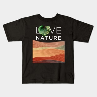 Love Nature No. 4: Have a Green Valentine's Day on a Dark Background Kids T-Shirt